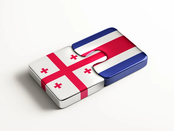 Costa Rica Georgia Puzzle Concept — Stock Photo, Image