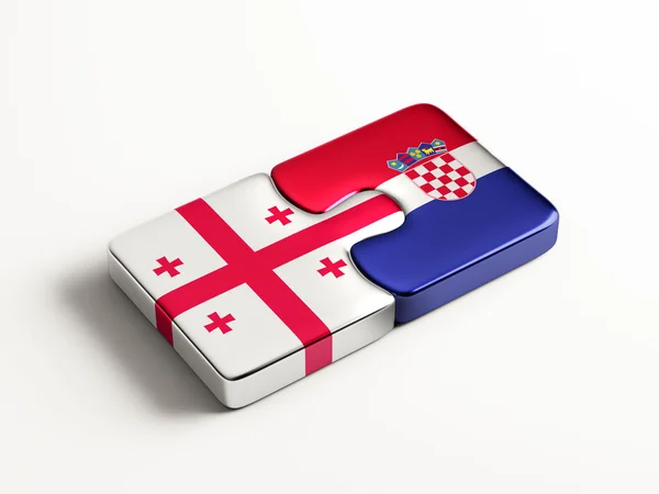 Croatia Georgia Puzzle Concept — Stock Photo, Image