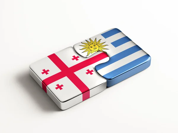 Uruguay Georgia  Puzzle Concept — Stock Photo, Image