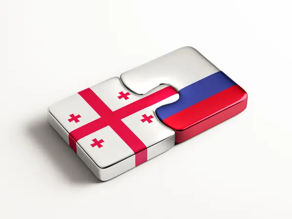 Rusia Georgia Puzzle Concepto — Foto de Stock