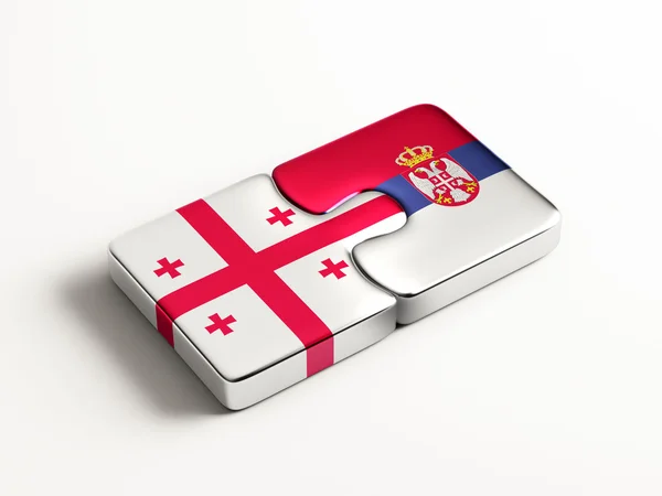 Serbia Georgia  Puzzle Concept — Stock Photo, Image