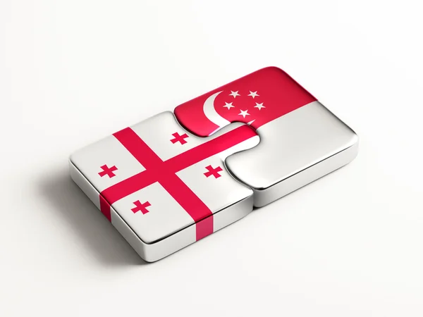 Singapore Georgia  Puzzle Concept — Stock Photo, Image