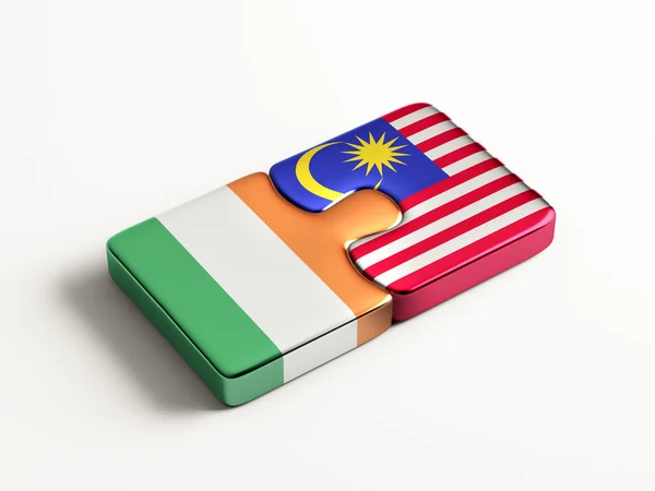 Malaysia Ireland  Puzzle Concept — Stock Photo, Image