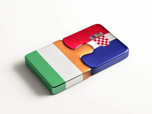 Croatia Ireland Puzzle Concept — Stock Photo, Image