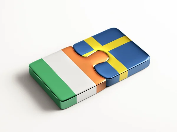 Suède Irlande Puzzle Concept — Photo