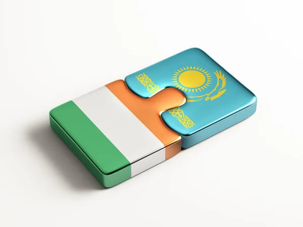 Kazakhstan Ireland  Puzzle Concept — Stock Photo, Image