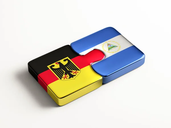Nicarágua Alemanha Puzzle Concept — Fotografia de Stock