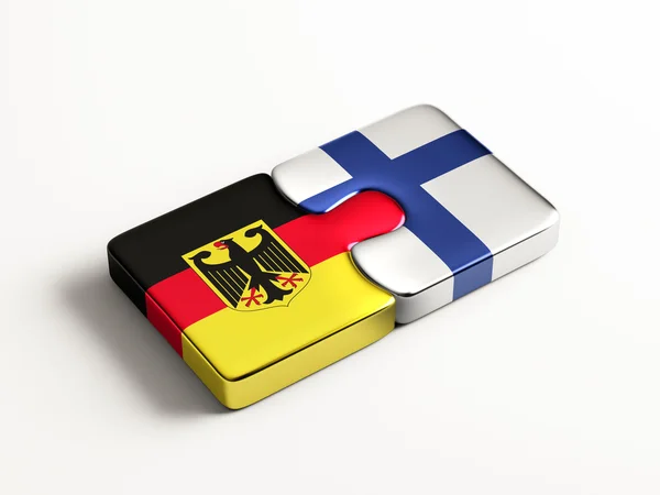 Finsko Německo Puzzle koncept — Stock fotografie