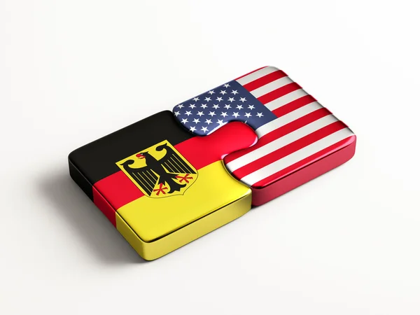 Estados Unidos Alemanha Puzzle Concept — Fotografia de Stock