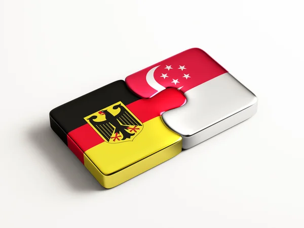 Singapura Alemanha Puzzle Concept — Fotografia de Stock