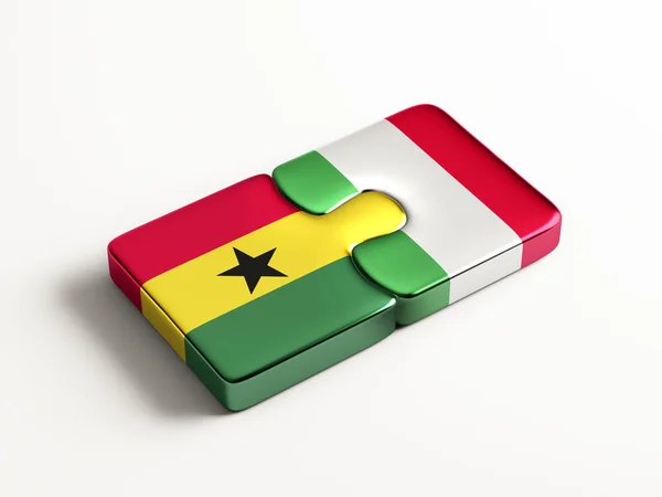 Italia Ghana Puzzle Concept — Foto de Stock