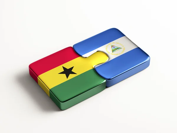 Nicaragua Ghana  Puzzle Concept — Stock Photo, Image