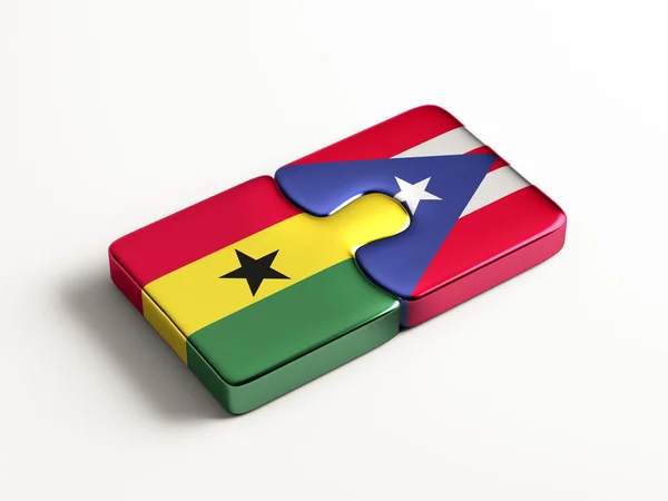 Concetto di puzzle di Puerto Rico Ghana — Foto Stock