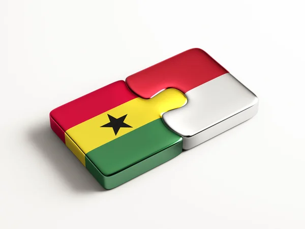 Indonesia Ghana Puzzle Concepto —  Fotos de Stock