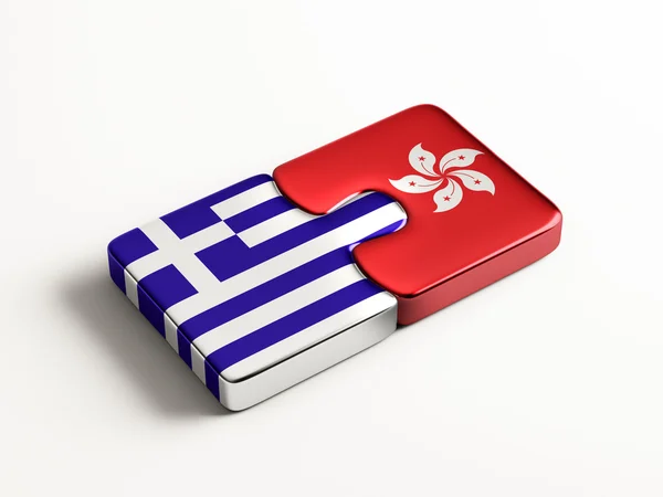 Hong Kong Greece  Puzzle Concept — Stock Photo, Image