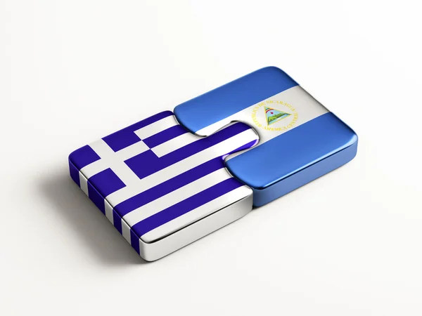 Nicaragua Greece  Puzzle Concept — Stock Photo, Image