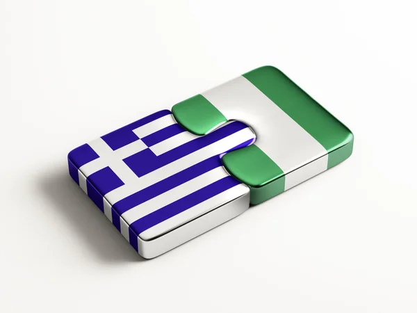 Nigeria Grecia Puzzle Concepto —  Fotos de Stock