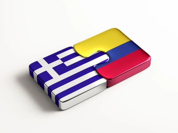 Colombia Greece  Puzzle Concept — Stock Photo, Image