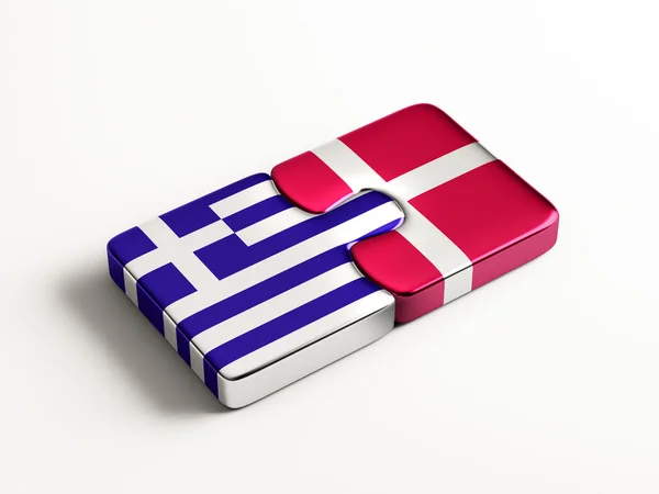 Denmark Greece  Puzzle Concept — Stock Photo, Image