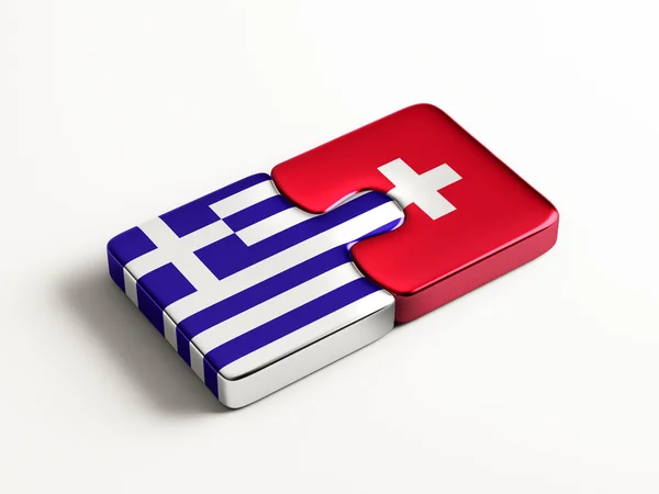 Suiza Grecia Puzzle Concepto —  Fotos de Stock