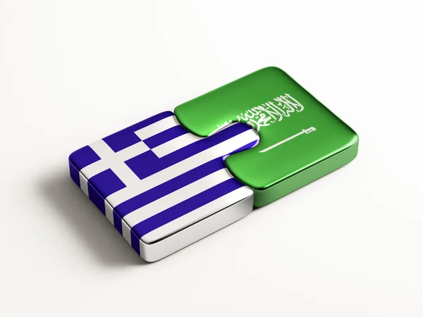 Saudi Arabia Greece  Puzzle Concept — Stock Photo, Image