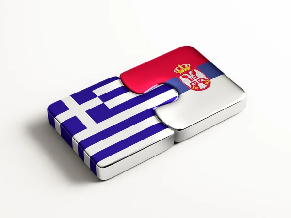 Serbia Grecia Puzzle Concepto —  Fotos de Stock