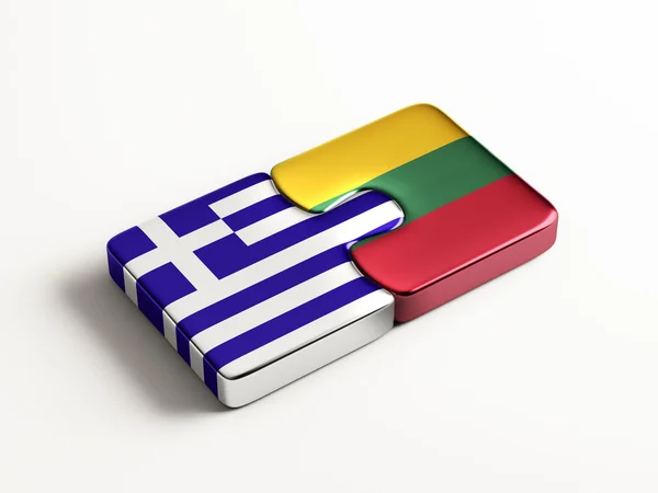 Lituania Grecia Puzzle Concepto —  Fotos de Stock