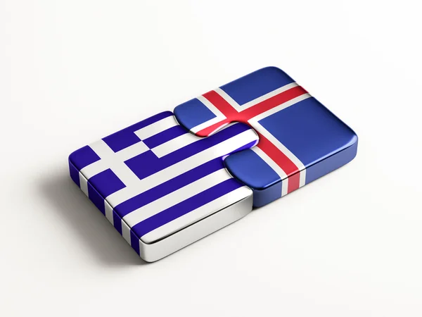 Islandia Grecia Puzzle Concepto —  Fotos de Stock