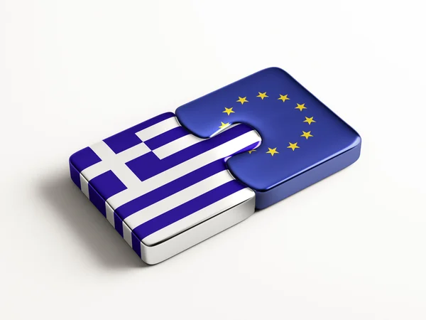 European Union Greece  Puzzle Concept — Stock Photo, Image