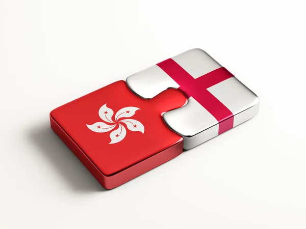 Inglaterra Hong Kong Puzzle Concept —  Fotos de Stock