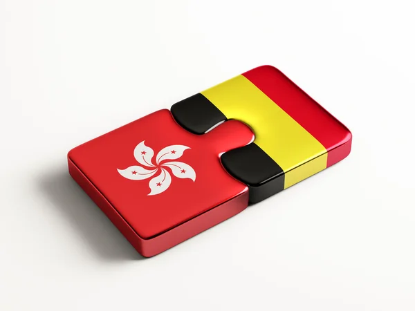 Bélgica Hong Kong Puzzle Concept —  Fotos de Stock