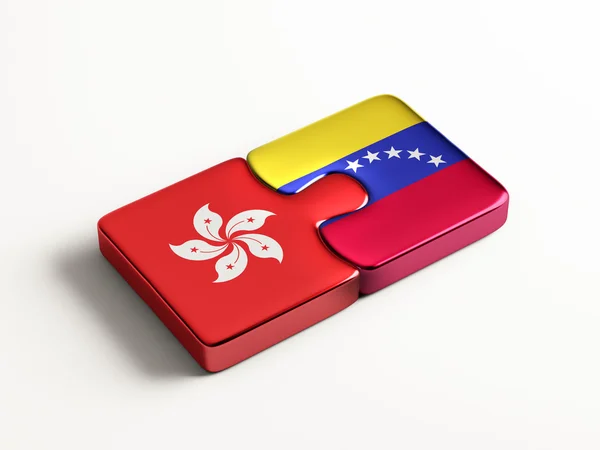 Venezuela Hong Kong puzzel Concept — Stockfoto