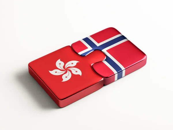 Norway Hong Kong  Puzzle Concept — Stock Photo, Image