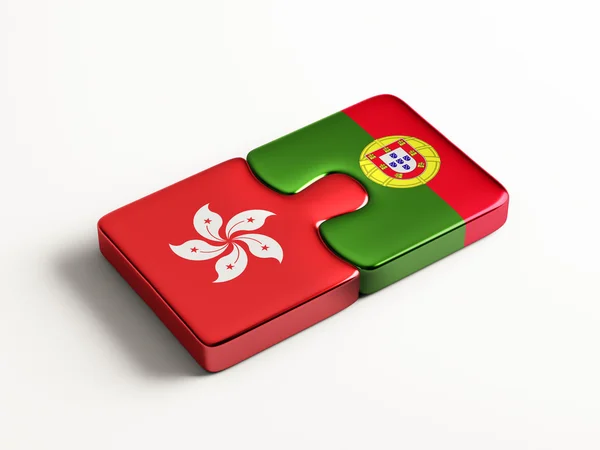 Portugal Hong Kong  Puzzle Concept — Stock Photo, Image