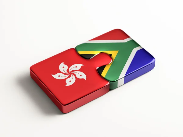 South Africa Hong Kong  Puzzle Concept — Stock Photo, Image