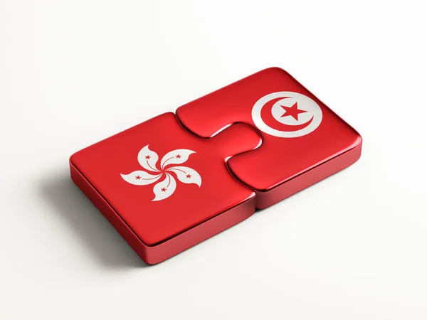Tunísia Hong Kong Puzzle Concept — Fotografia de Stock