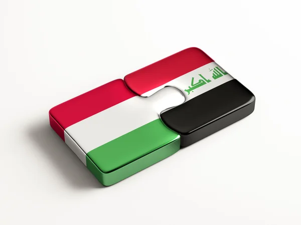 Irak Hongarije puzzel Concept — Stockfoto