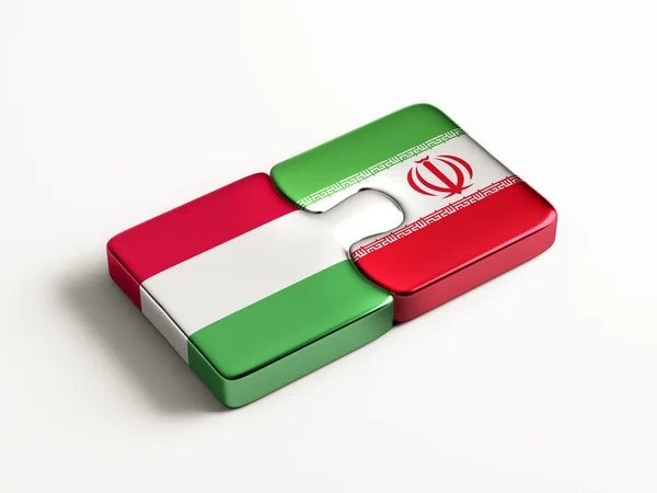 Iran Hungary  Puzzle Concept — Stock Photo, Image