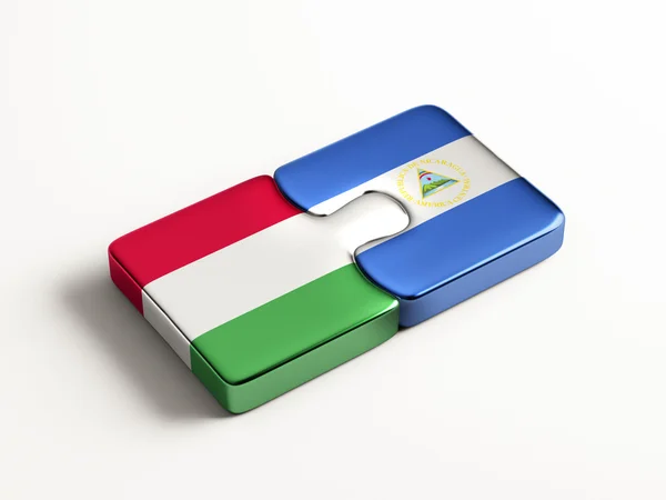 Nicaragua Hungary  Puzzle Concept — Stock Photo, Image
