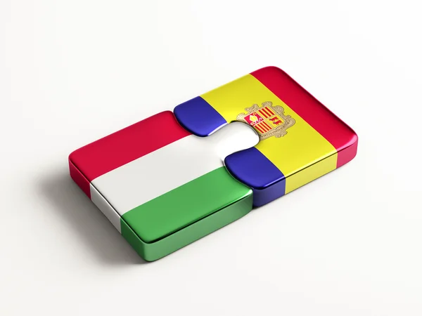 Andorra Hongarije puzzel Concept — Stockfoto