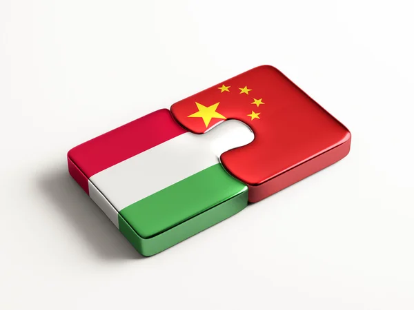China Hungary  Puzzle Concept — Stock Photo, Image