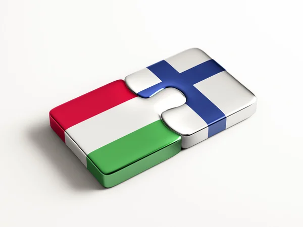 Finland Hongarije puzzel Concept — Stockfoto
