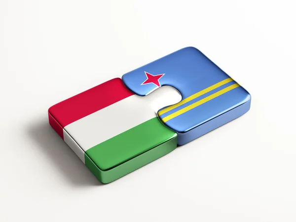 Aruba Hongarije puzzel Concept — Stockfoto