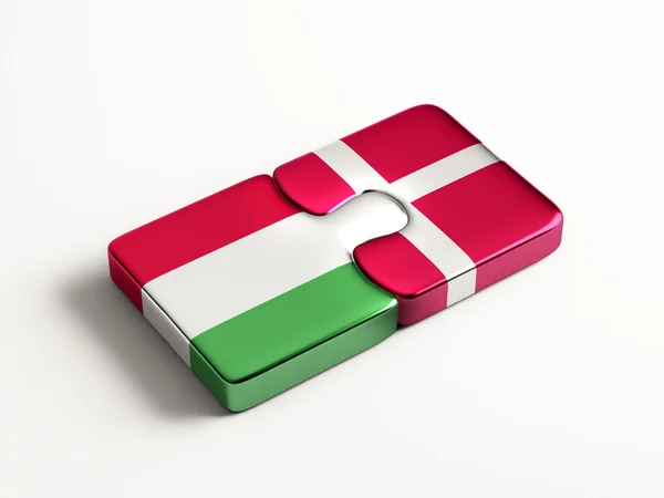 Danemarca Ungaria Puzzle Concept — Fotografie, imagine de stoc