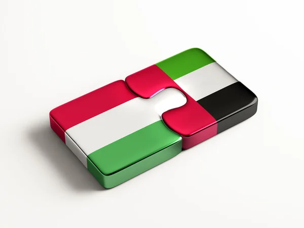 Verenigde Arabische Emiraten Hongarije puzzel Concept — Stockfoto