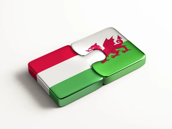 Wales Hungria Puzzle Concept — Fotografia de Stock