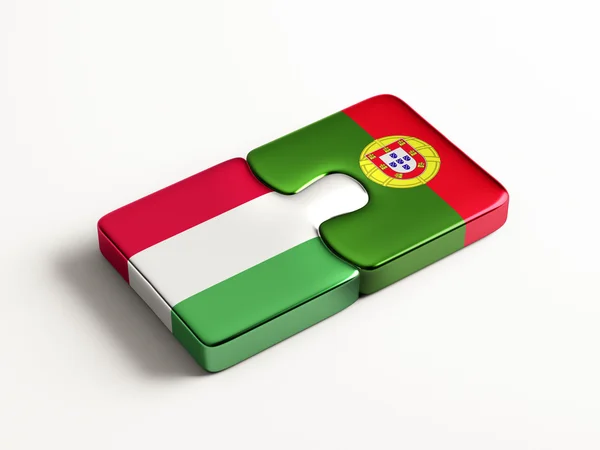 Portugal Hongarije puzzel Concept — Stockfoto