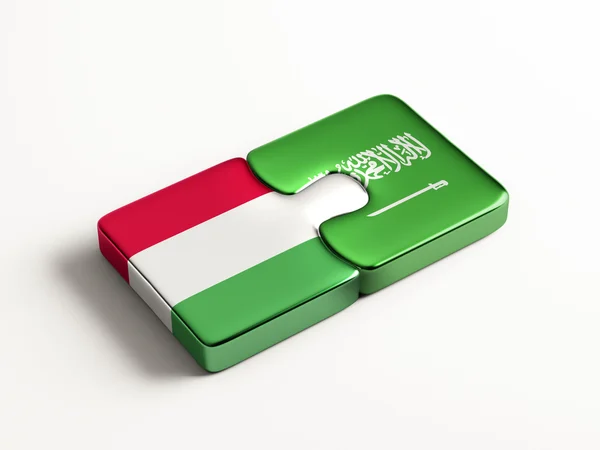 Arabia Saudita Ungheria Puzzle Concept — Foto Stock