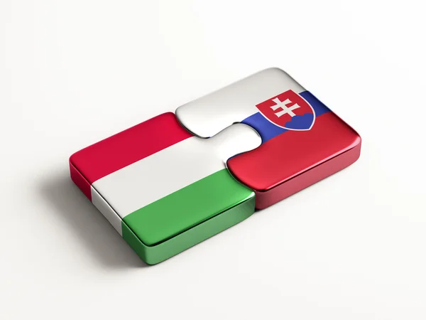 Eslovaquia Hungría Puzzle Concepto —  Fotos de Stock