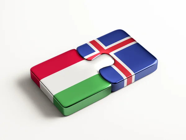 Iceland Hungary  Puzzle Concept — Stock Photo, Image